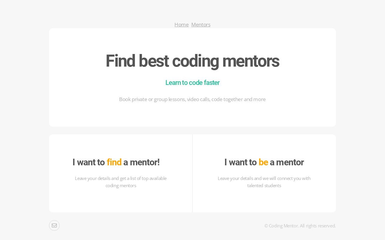 Coding mentors